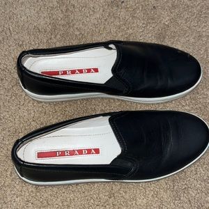 Prada leather loafer